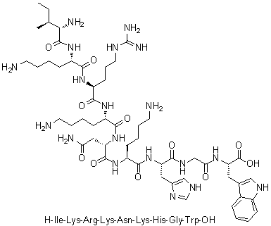 CAS # 1133961-79-1, L-Isoleucyl-L-lysyl-L-arginyl-L-lysyl-L-asparaginyl-L-lysyl-L-histidylglycyl-L-tryptophan