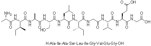 CAS 登录号：1133962-53-4, L-丙氨酰-L-异亮氨酰-L-丙氨酰-L-丝氨酰-L-亮氨酰-L-异亮氨酰甘氨酰-L-缬氨酰-L-alpha-谷氨酰甘氨酸