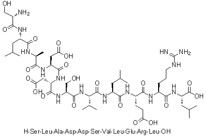L-丝氨酰-L-亮氨酰-L-丙氨酰-L-alpha-天冬氨酰-L-alpha-天冬氨酰-L-丝氨酰-L-缬氨酰-L-亮氨酰-L-alpha-谷氨酰-L-精氨酰-L-亮氨酸分子结构 (CAS 1133963-08-2)