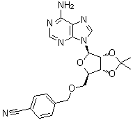 structure of CAS# 1134156-51-6, 5'-O-[(4-氰基苯基)甲基]-2',3'-O-(异丙亚基)腺苷