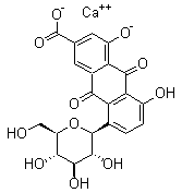 structure of CAS# 113443-70-2, Rhein-8-glucoside calcium salt