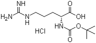 structure of CAS# 113712-06-4, N-[(1,1-Dimethylethoxy)carbonyl]-D-arginine hydrochloride