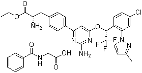 structure of CAS# 1137608-69-5, LX 1606 hippurate