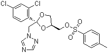 structure of CAS# 113770-65-3, cis-[2-(2,4-Dichlorophenyl)-2-(1H-1,2,4-triazol-1-ylmethyl)-1,3-dioxolan-4-yl]methyl-p-toluenesulfonate