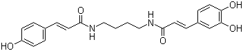 CAS # 1138156-77-0, N-p-Coumaroyl-N'-caffeoylputrescine, 3-(3,4-Dihydroxyphenyl)-N-[4-[[3-(4-hydroxyphenyl)-1-oxo-2-propen-1-yl]amino]butyl]-2-propenamide