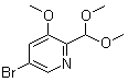 structure of CAS# 1138443-86-3, 5-Bromo-2-(dimethoxymethyl)-3-methoxypyridine