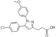 CAS 登录号：114150-42-4, 5-(4-氯苯基)-1-(4-甲氧基苯基)-1H-吡唑-3-丙酸