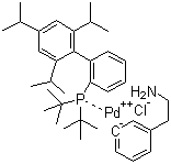 structure of CAS# 1142811-12-8, Chloro[2-(di-tert-butylphosphino)-2',4',6'-triisopropyl-1,1'-biphenyl][2-(2-aminoethyl)phenyl)]palladium(II)