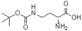 structure of CAS# 114360-55-3, (2R)-2-Amino-4-[[(1,1-dimethylethoxy)carbonyl]amino]butanoic acid