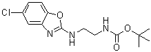 structure of CAS# 1144509-75-0, N-[2-[(5-Chloro-2-benzoxazolyl)amino]ethyl]carbamic acid 1,1-dimethylethyl ester