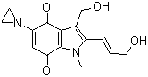 CAS 登录号：114560-48-4, Apaziquone, 5-(1-氮丙啶基)-3-(羟基甲基)-2-[(1E)-3-羟基-1-丙烯-1-基]-1-甲基-1H-吲哚-4,7-二酮