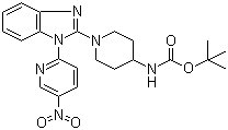 CAS # 1146080-64-9, N-1-[1-(5-Nitro-2-pyridinyl)-1H-benzimidazol-2-yl]-4-piperidinyl]carbamic acid tert-butyl ester
