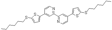 structure of CAS# 1146182-96-8, 4,4'-双[5-(己硫基)-2-噻吩基]-2,2'-联吡啶