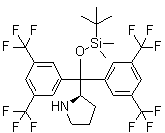 (2R)-2-[Bis[3,5-bis(trifluoromethyl)phenyl][[(1,1-dimethylethyl)dimethylsilyl]oxy]methyl]pyrrolidine molecular structure (CAS 1146629-74-4)