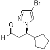 structure of CAS# 1146629-82-4, (betaR)-4-溴-beta-环戊基-1H-吡唑-1-丙醛