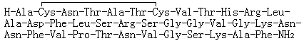 CAS # 114679-42-4, Chicken calcitonin gene-related peptide, 1,2-Dithia-5,8,11,14,17-pentaazacycloeicosane, cyclic peptide deriv., Chicken CGRP