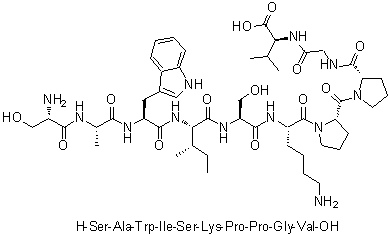 CAS # 1146952-96-6, L-Seryl-L-alanyl-L-tryptophyl-L-isoleucyl-L-seryl-L-lysyl-L-prolyl-L-prolylglycyl-L-valine