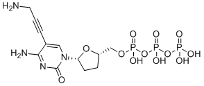 CAS # 114748-56-0, 5-Propargylamino-ddCTP, [[(2S,5R)-5-[4-amino-5-(3-aminoprop-1-ynyl)-2-oxopyrimidin-1-yl]oxolan-2-yl]methoxy-hydroxyphosphoryl] phosphono hydrogen phosphate