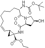 (2S,6S,12Z,13aS,14aR,16aS)-6-[[叔丁氧羰基]氨基]-1,2,3,6,7,8,9,10,11,13a,14,15,16,16a-十四氢-2-羟基-5,16-二氧代-环丙烯并[e]吡咯并[1,2-a][1,4]二氮杂环十五碳七烯-14a(5H)-羧酸乙酯分子结构 (CAS 1147653-39-1)