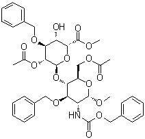 CAS # 114869-97-5, Methyl 4-O-[2-O-acetyl-6-methyl-3-O-(phenylmethyl)-alpha-L-idopyranuronosyl]-2-deoxy-2-[[(phenylmethoxy)carbonyl]amino]-3-O-(phenylmethyl)-alpha-D-glucopyranoside 6-acetate