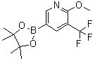 structure of CAS# 1150561-61-7, 2-Methoxy-3-(trifluoromethyl)pyridine-5-boronic acid pinacol ester