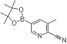 structure of CAS# 1150561-70-8, 2-Cyano-3-methylpyridine-5-boronic acid pinacol ester