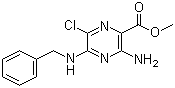 CAS 登录号：1154-82-1, 3-氨基-5-苄基氨基-6-氯吡嗪-2-甲酸甲酯