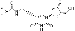 structure of CAS# 115899-40-6, 2'-Deoxy-5-[3-[(2,2,2-trifluoroacetyl)amino]-1-propyn-1-yl]uridine