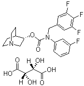 CAS # 1159101-48-0, Tarafenacin D-Tartrate, N-(3-fluorophenyl)-N-[(3,4,5-trifluorophenyl)methyl]-Carbamic acid (3R)-1-azabicyclo[2.2.2]oct-3-yl ester (2S,3S)-2,3-dihydroxybutanedioate (1:1)