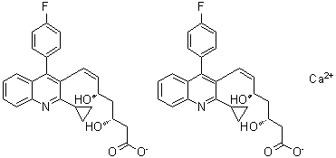 CAS # 1159588-21-2, Calcium (3R,5S,6Z)-7-[2-cyclopropyl-4-(4-fluorophenyl)-3-quinolinyl]-3,5-dihydroxy-6-heptenoate (1:2)