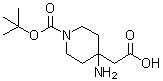 4-氨基-1-[(1,1-二甲基乙氧基)羰基]-4-哌啶乙酸分子结构 (CAS 1159983-30-8)