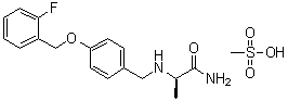 CAS 登录号：1160513-64-3, (R)-2-[[4-[(2-氟苄基)氧基]苄基]氨基]丙酰胺甲磺酸盐