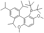 structure of CAS# 1160861-53-9, 二叔丁基(2',4',6'-三异丙基-3,6-二甲氧基联苯基-2-基)膦