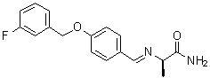 (2R)-2-[[[4-[(3-Fluorophenyl)methoxy]phenyl]methylene]amino]propanamide molecular structure (CAS 1161738-35-7)