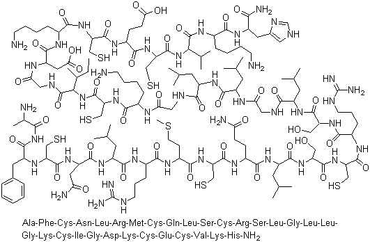 CAS # 116235-63-3, Leiurotoxin I (reduced), Scyllatoxin (reduced)