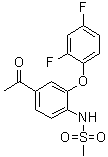 structure of CAS# 116686-15-8, N-[4-Acetyl-2-(2,4-difluorophenoxy)phenyl]-methanesulfonamide