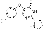 structure of CAS# 1169558-38-6, 8-Chloro-2-(2S)-2-pyrrolidinylbenzofuro[3,2-d]pyrimidin-4(3H)-one