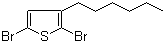 structure of CAS# 116971-11-0, 2,5-二溴-3-己基噻吩