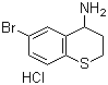 structure of CAS# 1170470-60-6, 6-Bromo-3,4-dihydro-2H-1-benzothiopyran-4-amine hydrochloride