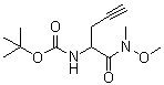 structure of CAS# 1172623-95-8, [1-[甲氧基(甲基)氨基]-1-氧代-4-戊炔-2-基]氨基甲酸叔丁酯