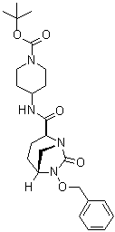 CAS 登录号：1174020-63-3, 4-[[[(1R,2S,5R)-7-氧代-6-(苯基甲氧基)-1,6-二氮杂双环[3.2.1]辛烷-2-基]羰基]氨基]-1-哌啶羧酸叔丁酯