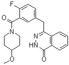 structure of CAS# 1174043-16-3, 4-[4-Fluoro-3-[(4-methoxypiperidin-1-yl)carbonyl]benzyl]phthalazin-1(2H)-one