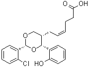 structure of CAS# 117621-64-4, rel-(4Z)-6-[(2R,4R,5S)-2-(2-Chlorophenyl)-4-(2-hydroxyphenyl)-1,3-dioxan-5-yl]-4-hexenoic acid
