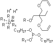 CAS # 117753-51-2, KZ 55, Tetrakis[2,2-bis[(2-propenyloxy)methyl]-1-butanolato]bis(ditridecyl phosphito)dihydrogenzirconate