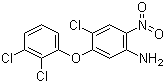 structure of CAS# 118353-04-1, 4-Chloro-5-(2,3-dichlorophenoxy)-2-nitroaniline