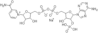 beta-Nicotinamide adenine dinucleotide phosphate sodium salt molecular structure (CAS 1184-16-3)