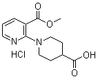 2-(4-羧基-1-哌啶基)-3-吡啶羧酸 3-甲酯盐酸盐分子结构 (CAS 1185307-29-2)