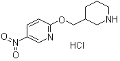 structure of CAS# 1185307-86-1, 5-硝基-2-(3-哌啶基甲氧基)吡啶盐酸盐