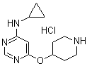 N-环丙基-6-(4-哌啶基氧基)-4-嘧啶胺盐酸盐分子结构 (CAS 1185308-71-7)