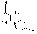 structure of CAS# 1185309-64-1, 2-(4-Amino-1-piperidinyl)-4-pyridinecarbonitrile hydrochloride